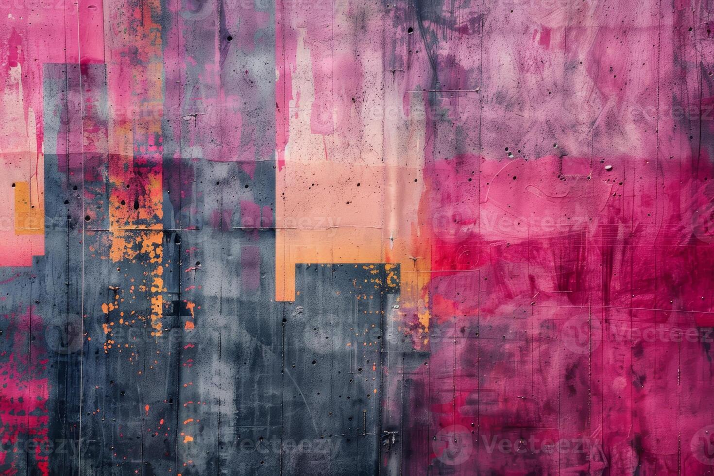 ai gegenereerd grunge roze en grijs abstract geschilderd muur foto