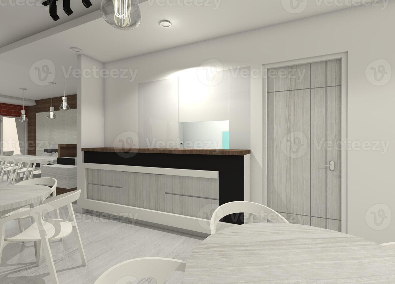 modern reserveren tafel voor interieur restaurant, 3d illustratie foto