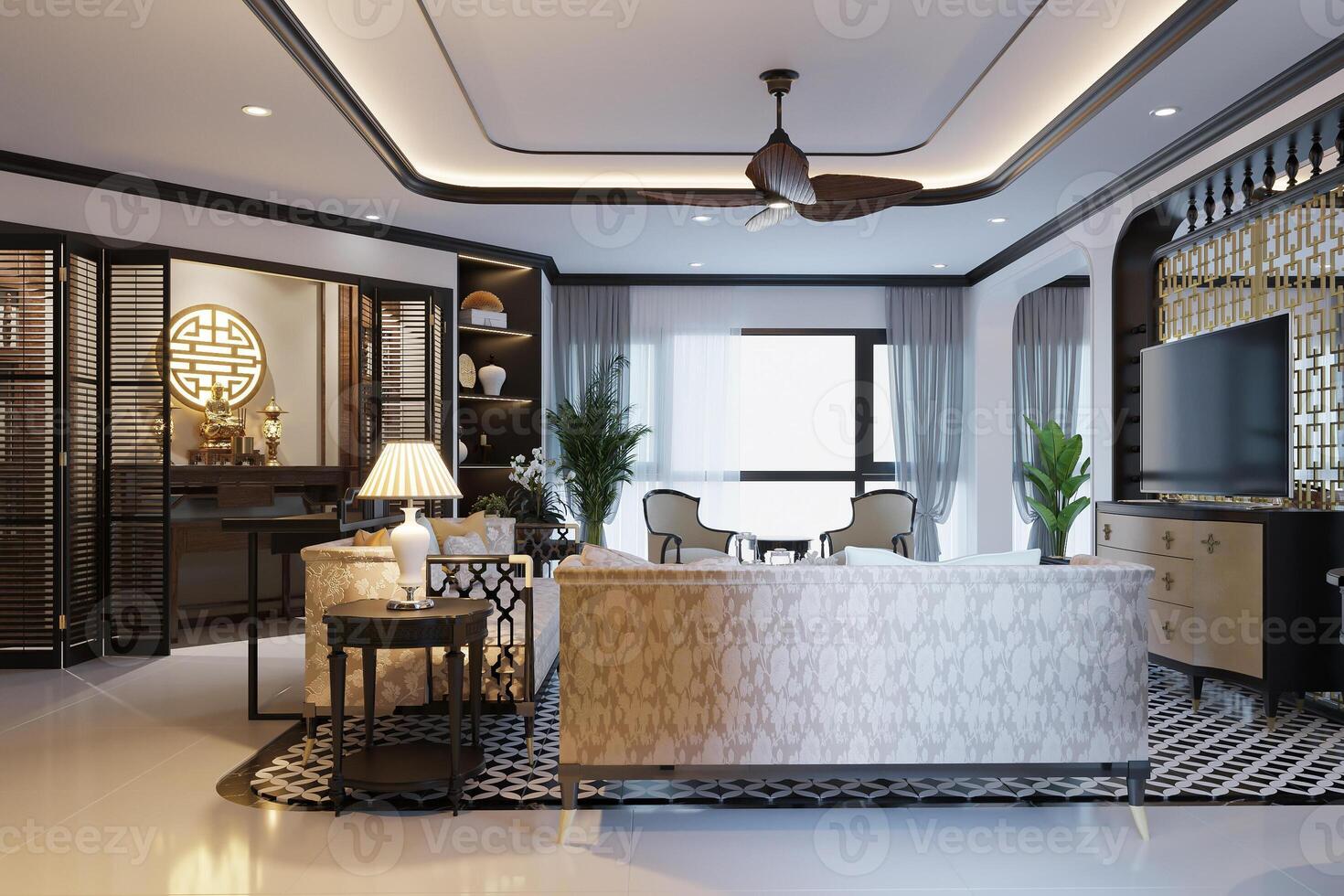knus mooi modern minimalistische interieur ontwerp voor uw huis vetgedrukt, kleurrijk foto