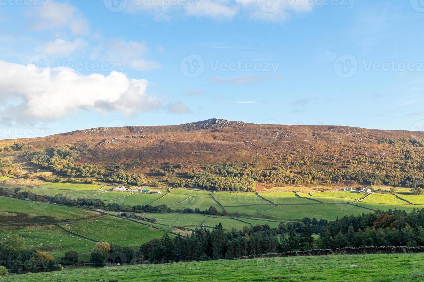 toneel- landschap foto in yorkshire dalen met heuvels