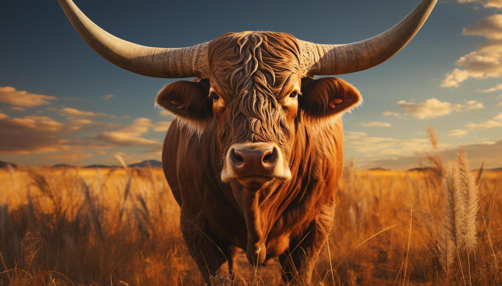 ai gegenereerd vee begrazing Aan een boerderij, natuur schoonheid Bij zonsondergang gegenereerd door ai foto