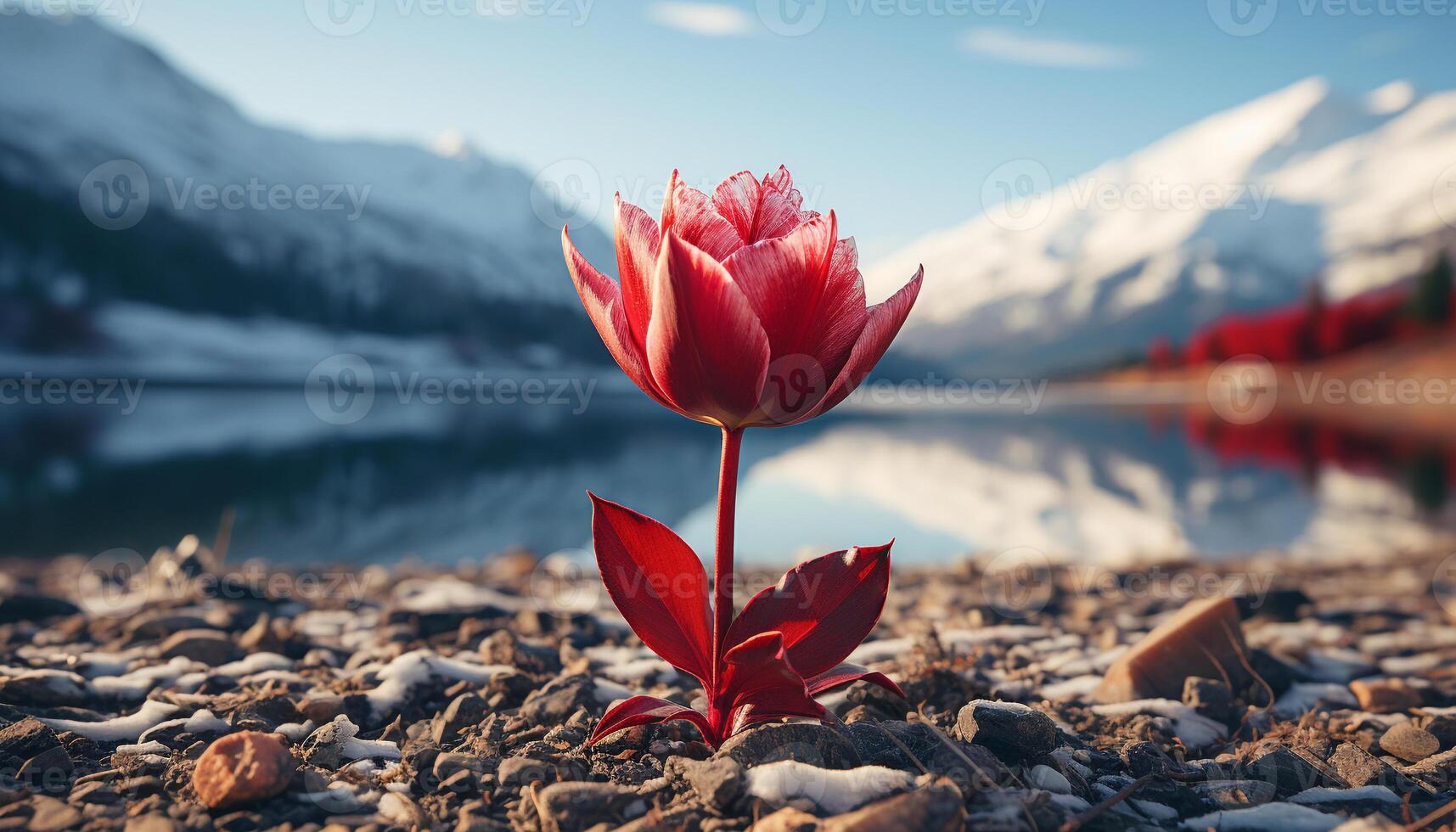 ai gegenereerd de mooi bloem bloesems in de rustig lente Woud gegenereerd door ai foto