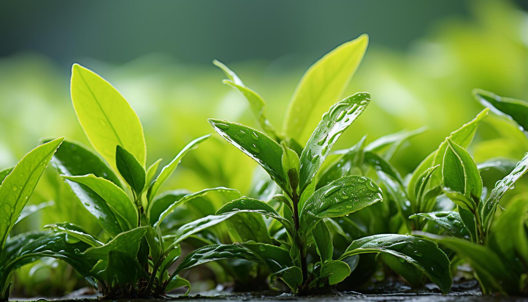 ai gegenereerd versheid van natuur groei in dichtbij omhoog, levendig groen macro gegenereerd door ai foto