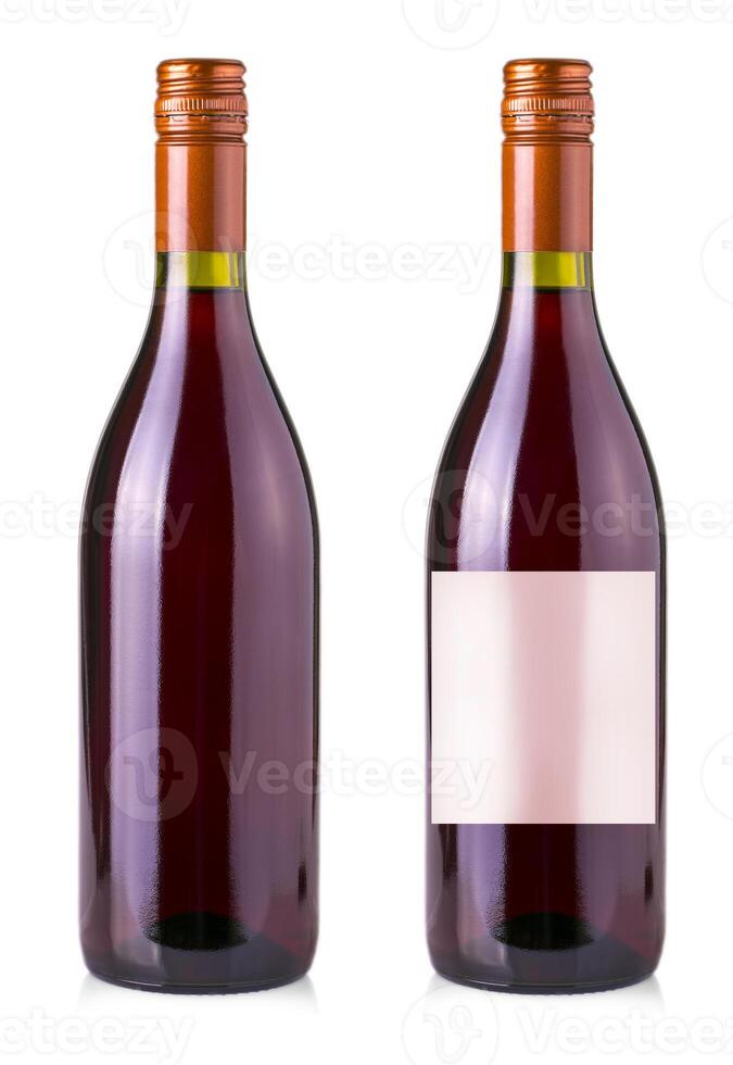 wijn flessen geïsoleerd Aan een wit achtergrond. met knipsel pad foto