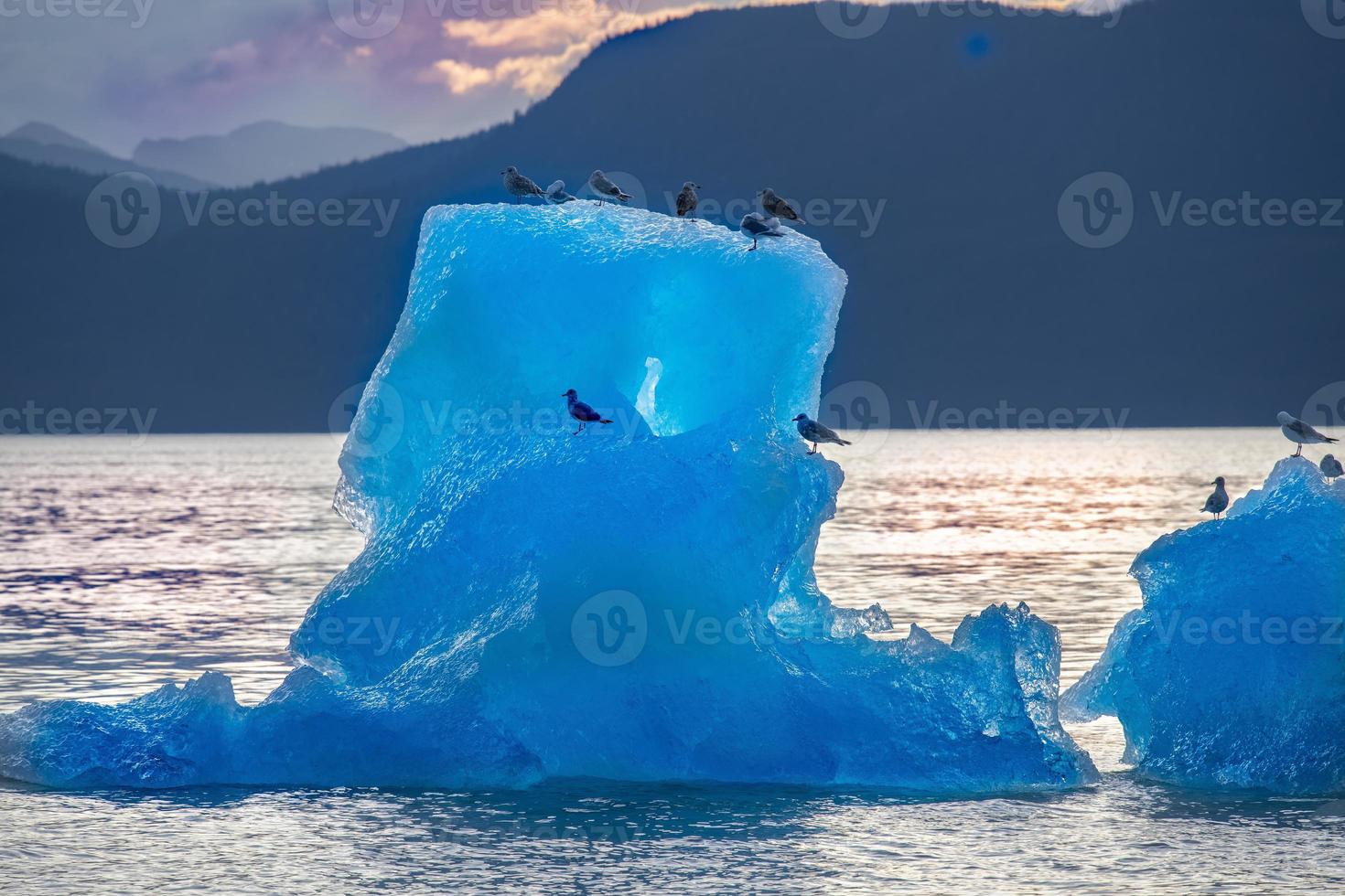 verlicht ijsbeg, stephens passage, alaska foto