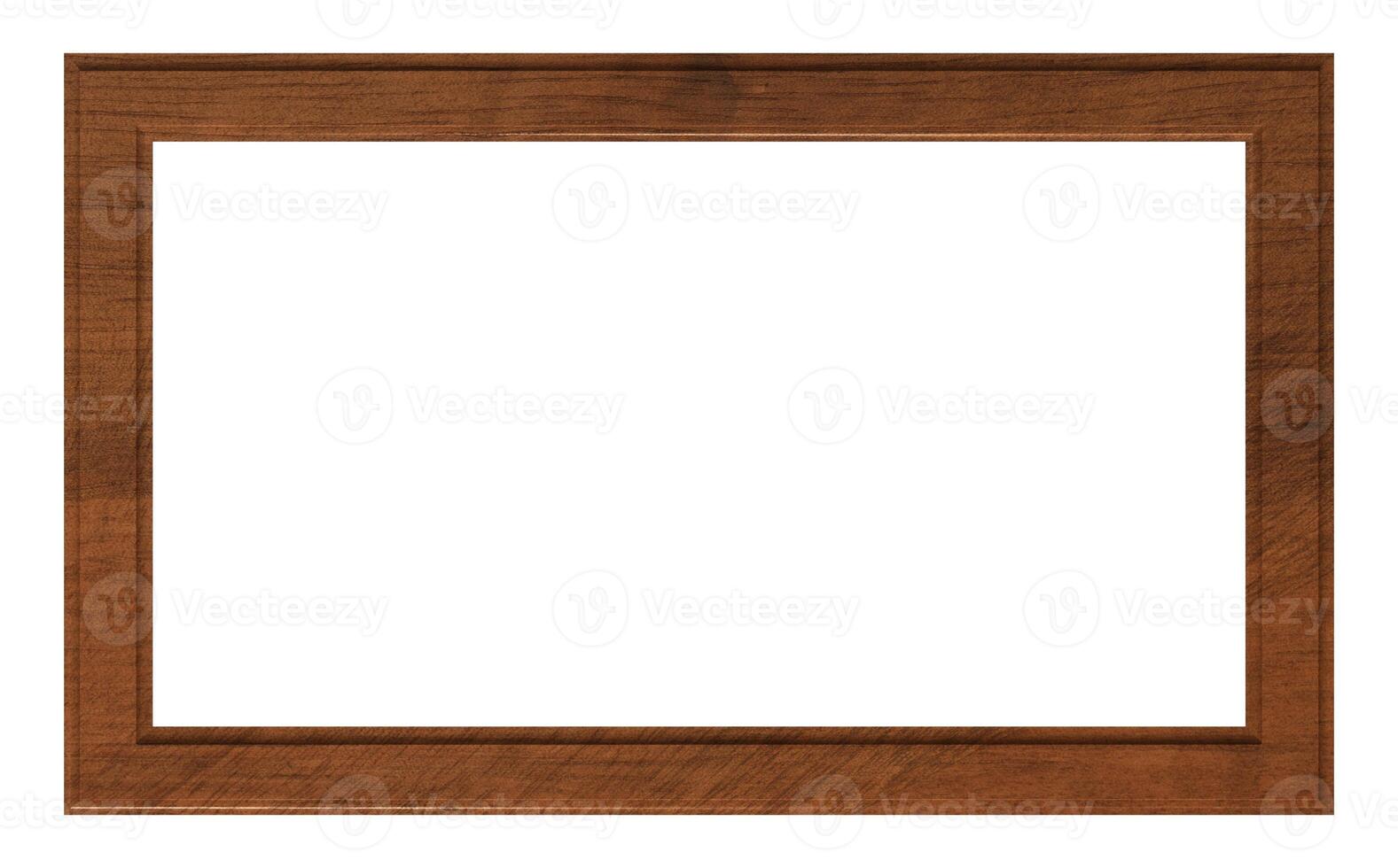 blanco bruin houten kader Aan geïsoleerd achtergrond foto