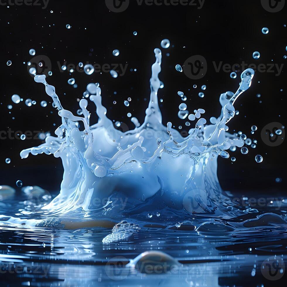 blauwe water splash achtergrond foto