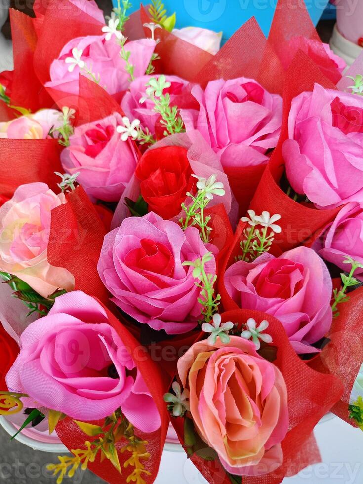 roos bloemen voor Valentijnsdag dag in winkel bloemen Thailand foto