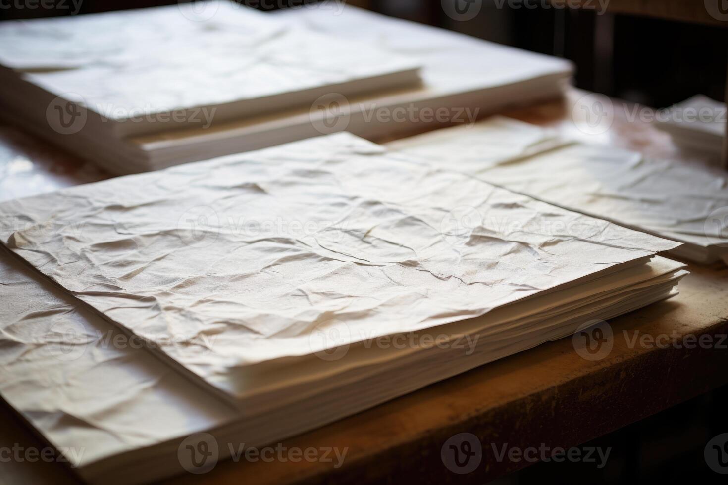 ai gegenereerd een papier productie lijn Bij een verspilling papier recycling fabriek. pulp en papier molen foto