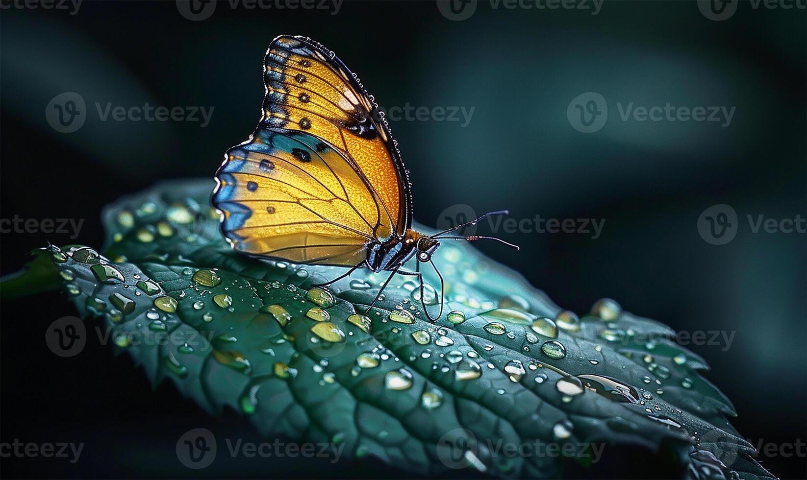 ai gegenereerd gevleugeld fluisteren vlinder eenzaamheid Aan blad foto