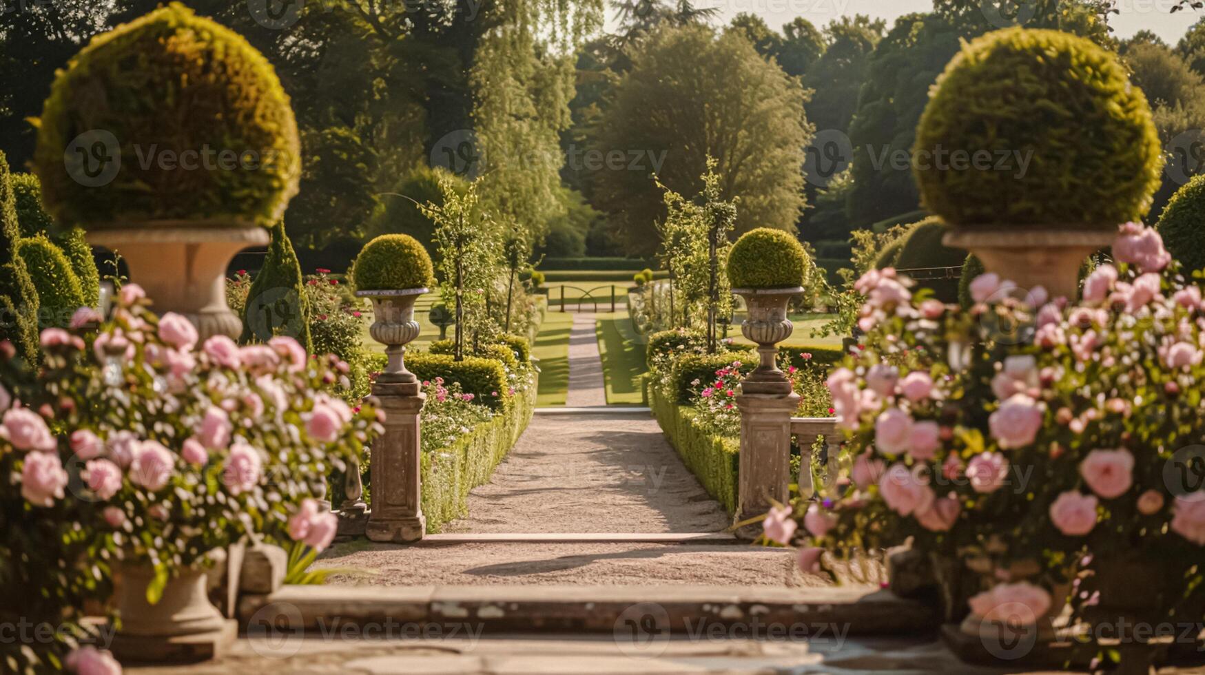 ai gegenereerd bruiloft decoratie met pioenrozen, bloemen decor en evenement viering, pioen bloemen en bruiloft ceremonie in de tuin, Engels land stijl foto