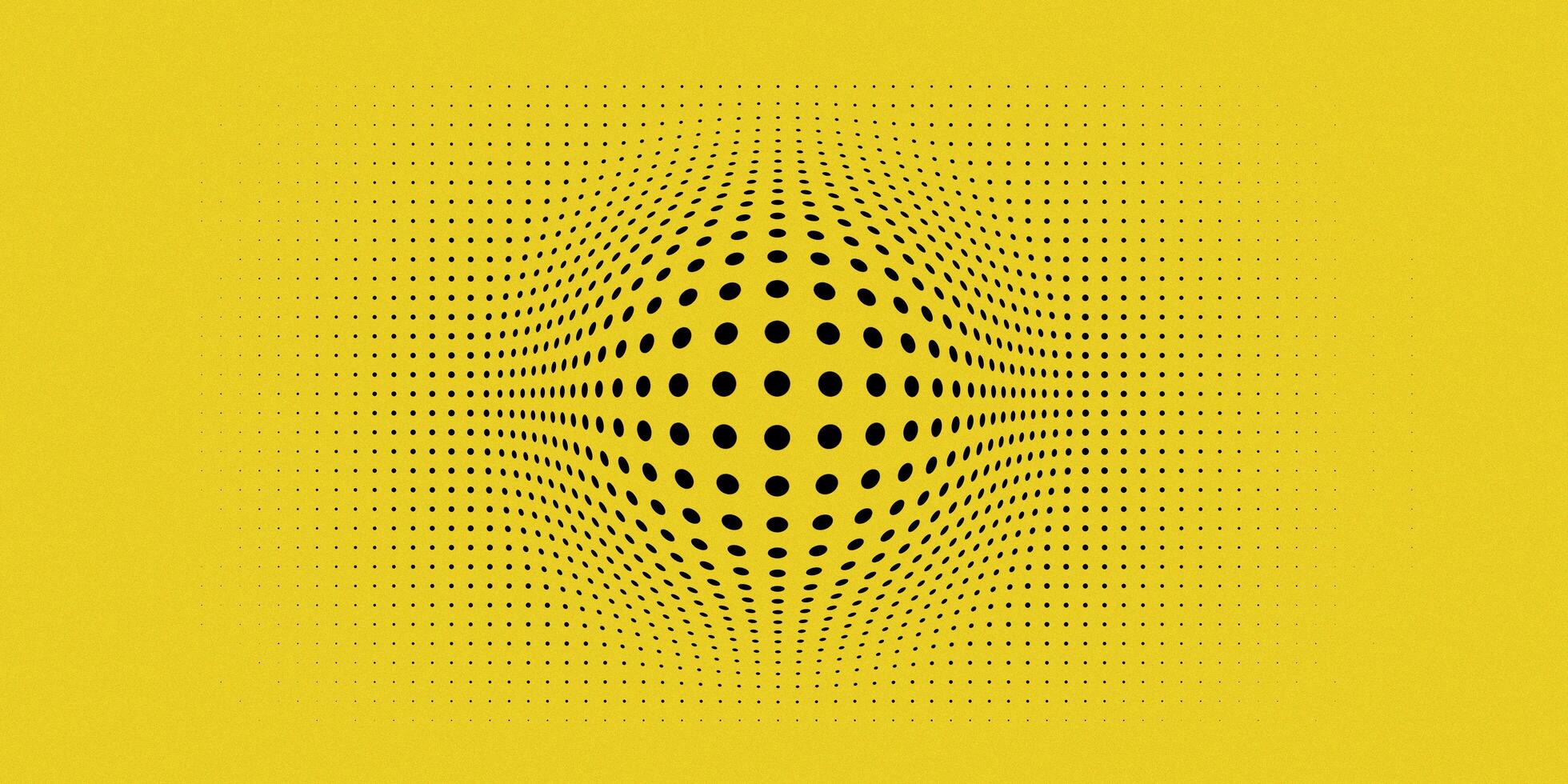geel artistiek halftone sjabloon, zwart dots esthetisch abstract achtergrond, behang, gemakkelijk, minimalistische foto