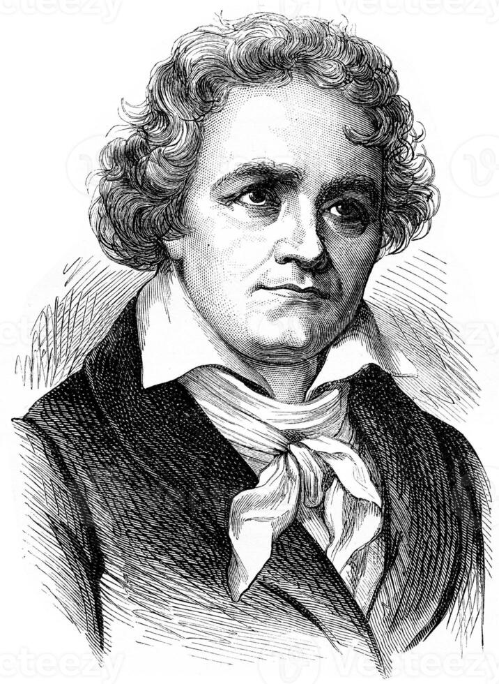 Beethoven, wijnoogst gravure. foto