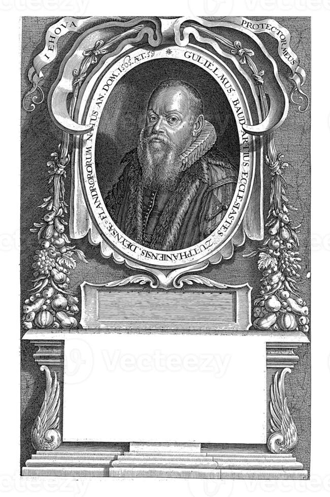 portret van willem Baudartius, albert poel, 1624 foto