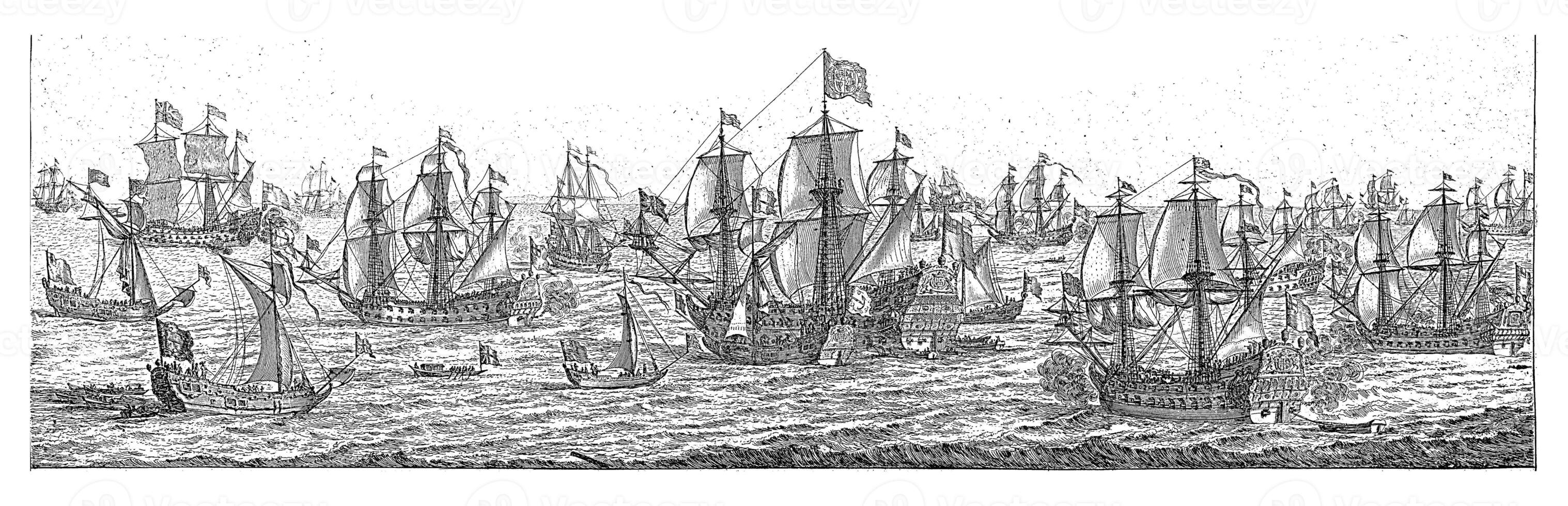 hertog van york groeten de Koninklijk marine in de kanaal, dirk bukken, 1662 foto