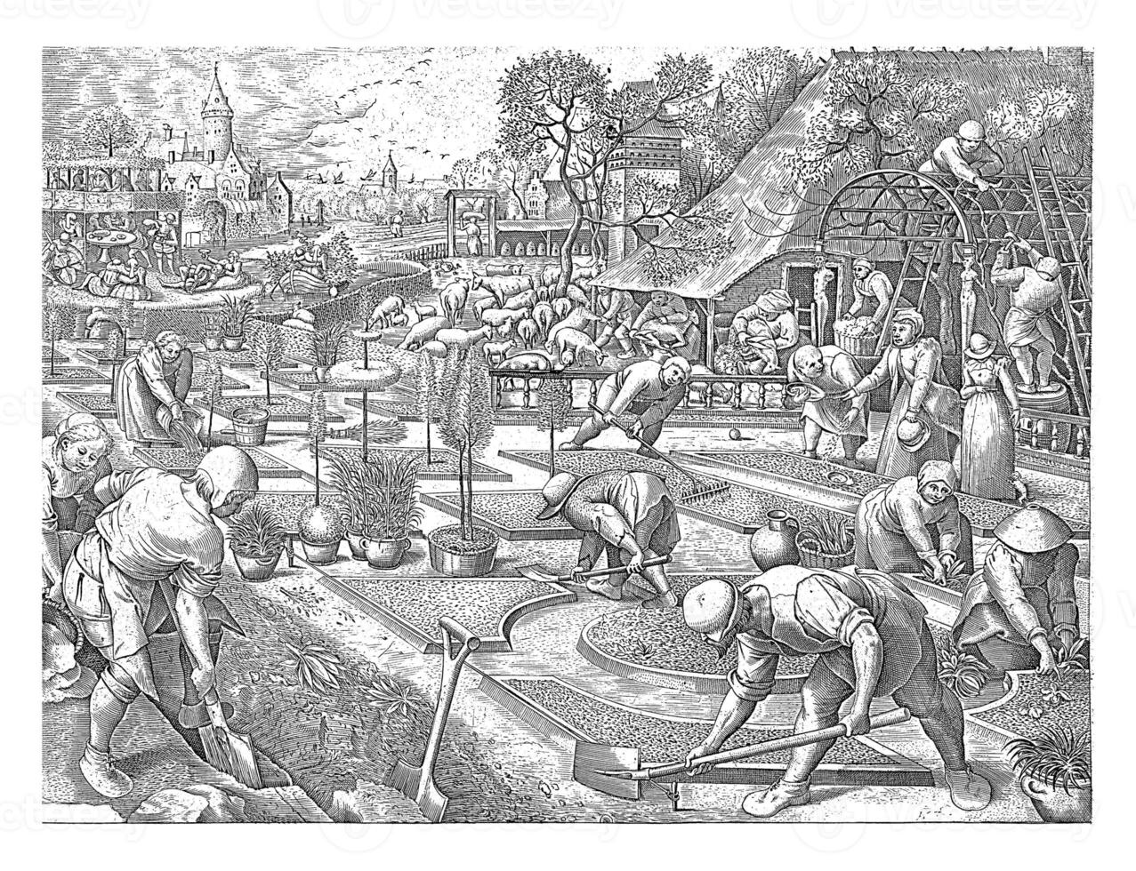 lente, pieter busje der Heyden, na pieter bruegel i, 1601 - 1652 foto