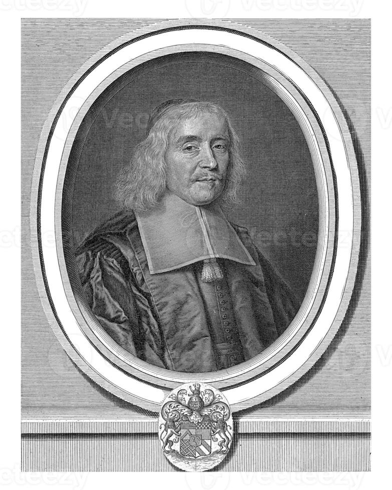 portret van Jacques leuker du boulay, nicolas Pitau i, na philippe de champagne, 1668 foto