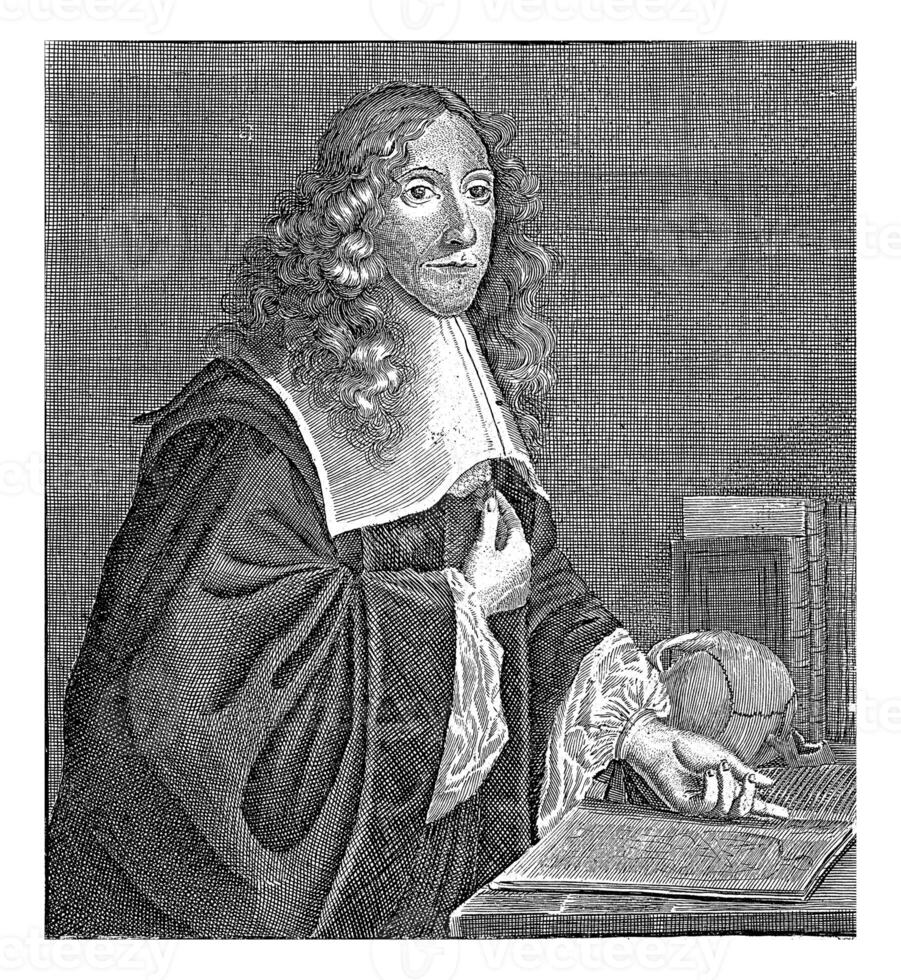 portret van cornelis busje de vooruit, schaden de meier, 1650 - 1680 foto