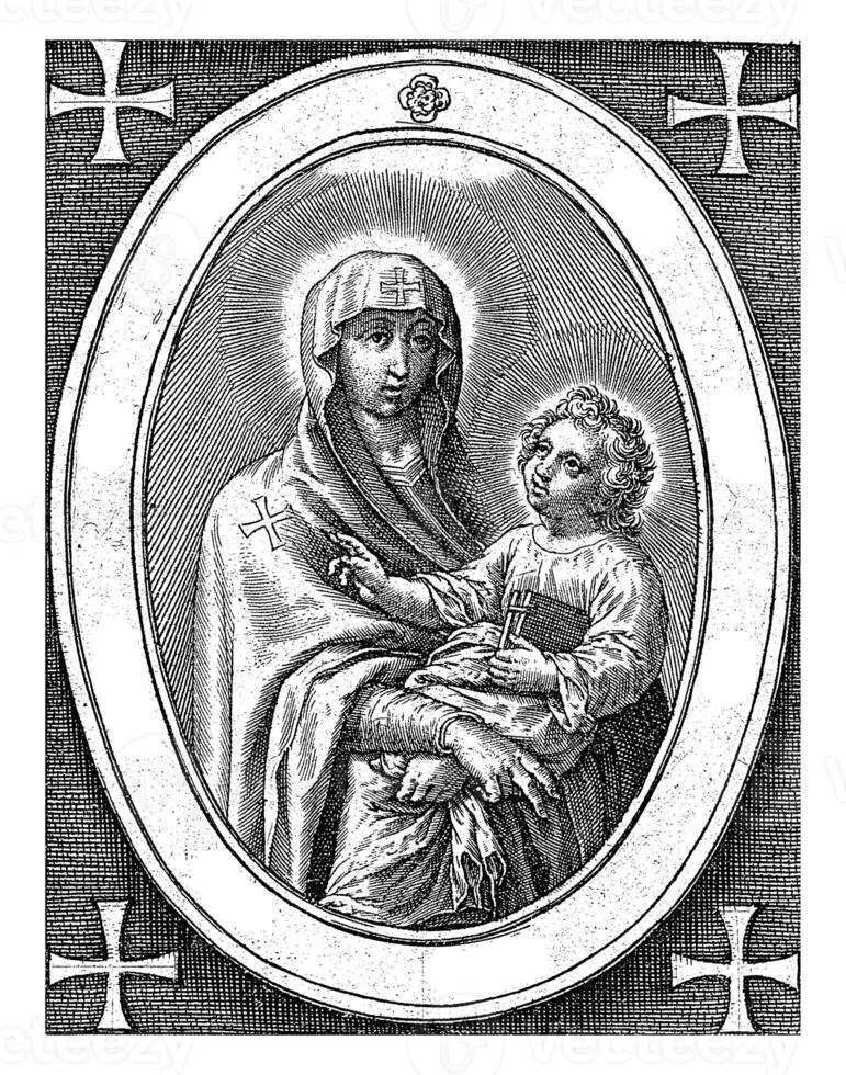 Maria met de Christus kind, antonie wierix ik, 1565 - voordat 1604 foto