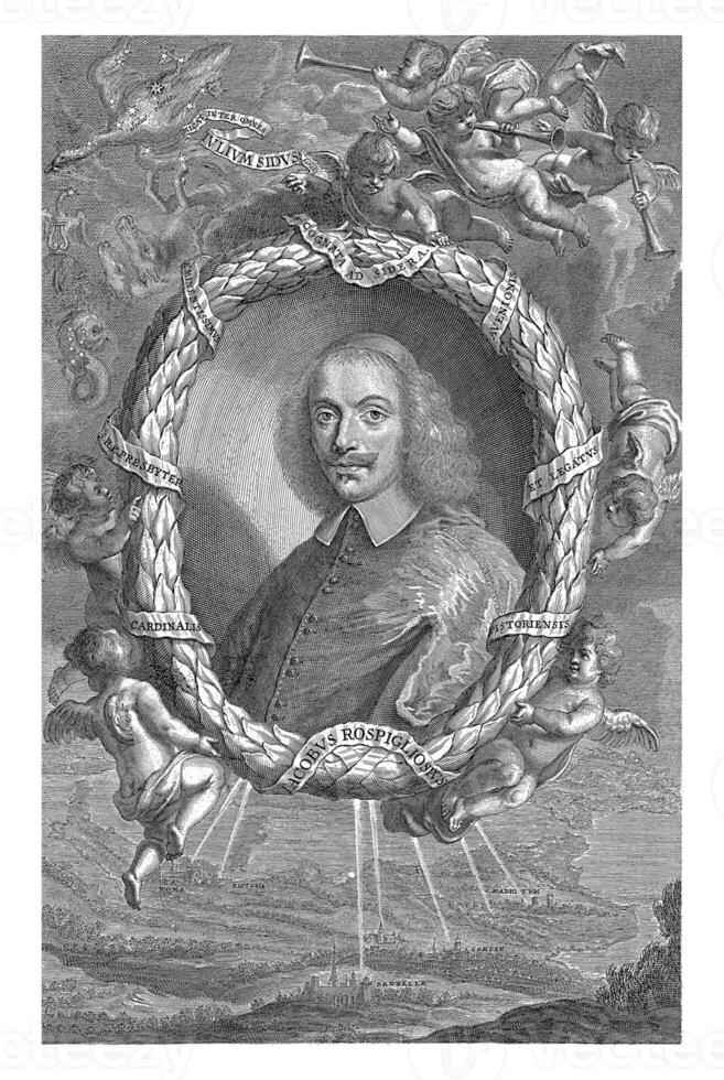 portret van kardinaal giacomo rospigliosi, richard collin, c. 1668 - c. 1697 foto