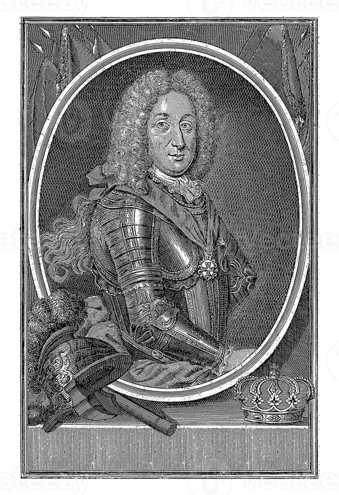 portret van John v, koning van Portugal, georg paul busch, c. 1716 - 1756 foto