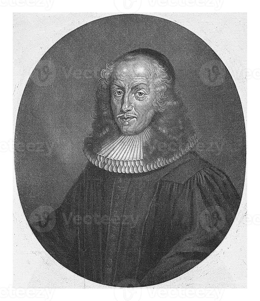 portret van de theoloog filip Jakob spener, pieter schenk i, 1670 - 1713 foto