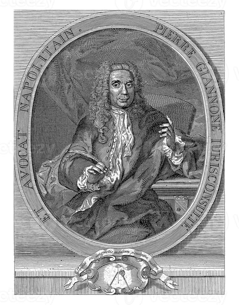 portret busje pierre giannone, kreegtlieb leberecht kruisius, na jeremia's jakob sedelmayr ik, 1758 foto