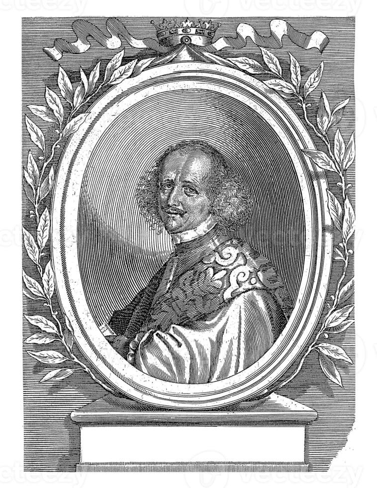 portret busje schrijver giovan francesco Lodan, giacomo piccini, 1659 foto