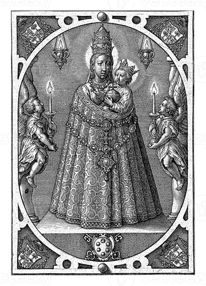 onze dame van verhaal, hieronymus Wierix, 1603 - 1607 foto