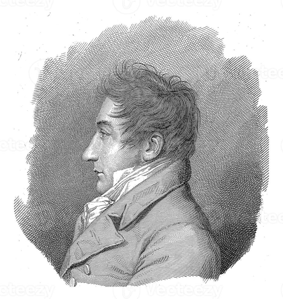 portret van carlo porta, Pietro anderloni, na g. hallo, 1821 foto