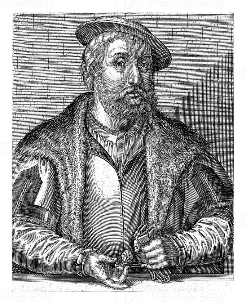 portret van jan busje amstel, hendrick hondius i, 1610 foto