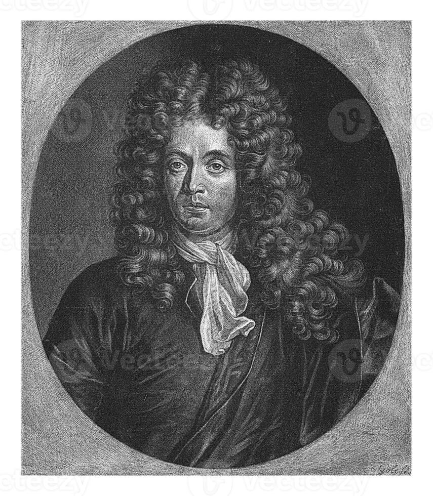 portret van jan antoniden busje der gaat, Jakob Goe, 1670 - 1724 foto