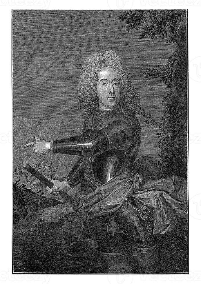 portret van eugenius van Savoy, georg paul busch, c. 1716 - 1756 foto