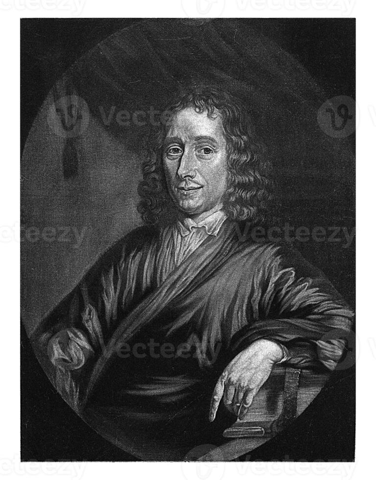 portret van de theoloog Johannes wankel, cornelis a. hellemans, na Nicolaas maes, 1650 - 1700 foto