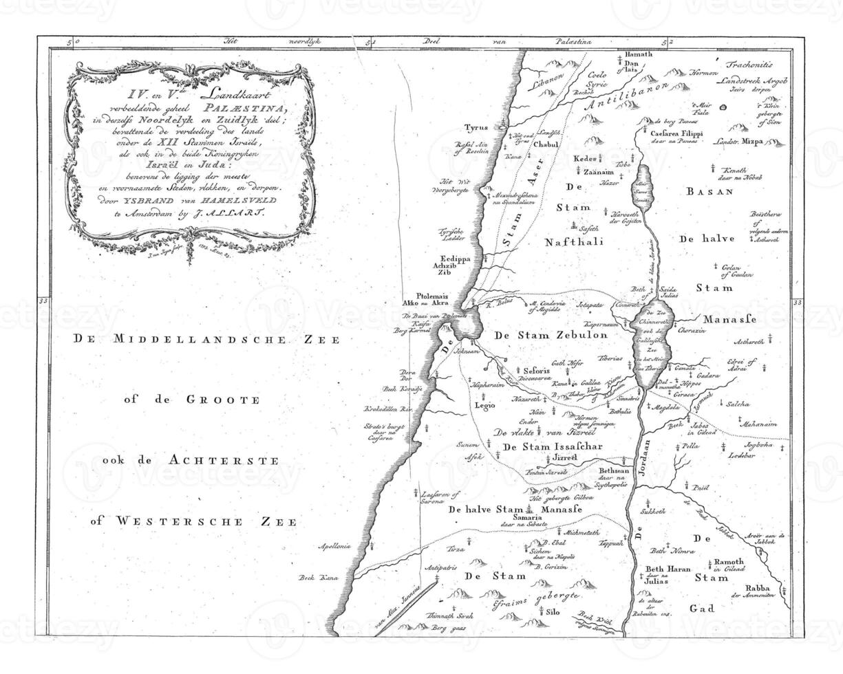 kaart van Palestina, jan busje levens, 1793 foto