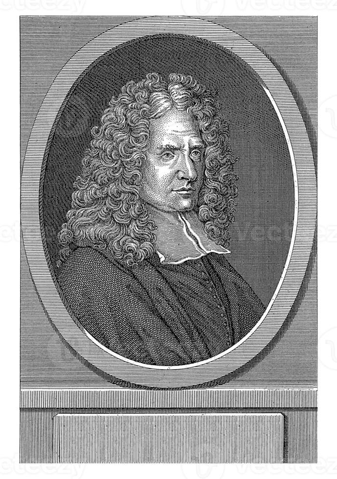 portret van giuseppe Lanzoni, claudé ik duflo's, 1675 - 1727 foto