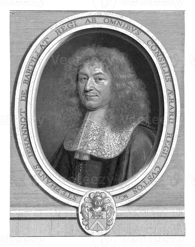 portret van etienne jehannot de bartillat, robert nanteuil, 1666 foto