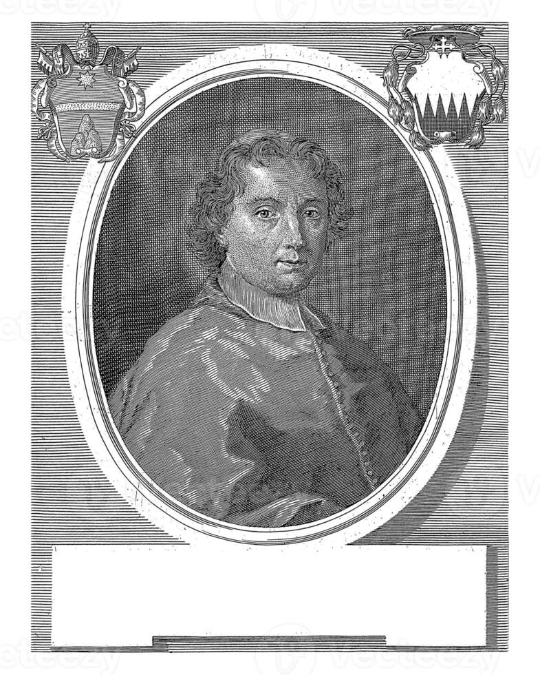 portret van kardinaal tomaso ruffo, Girolamo rossi ik, na giuseppe passari, 1706 - 1762 foto