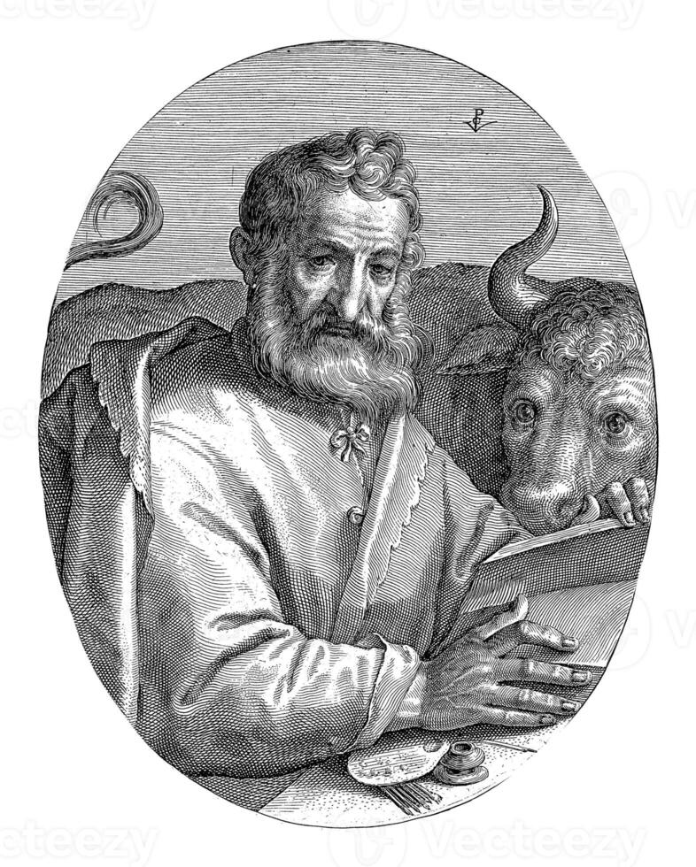 evangelist luke, crispijn busje de passe i, na Gortzius Geldorp, 1574 - 1637 foto