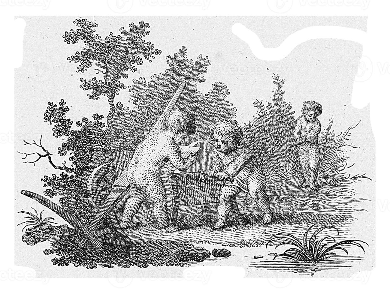 putti Bij een slijpsteen, reinier vinkeles i, 1751 - 1816 foto