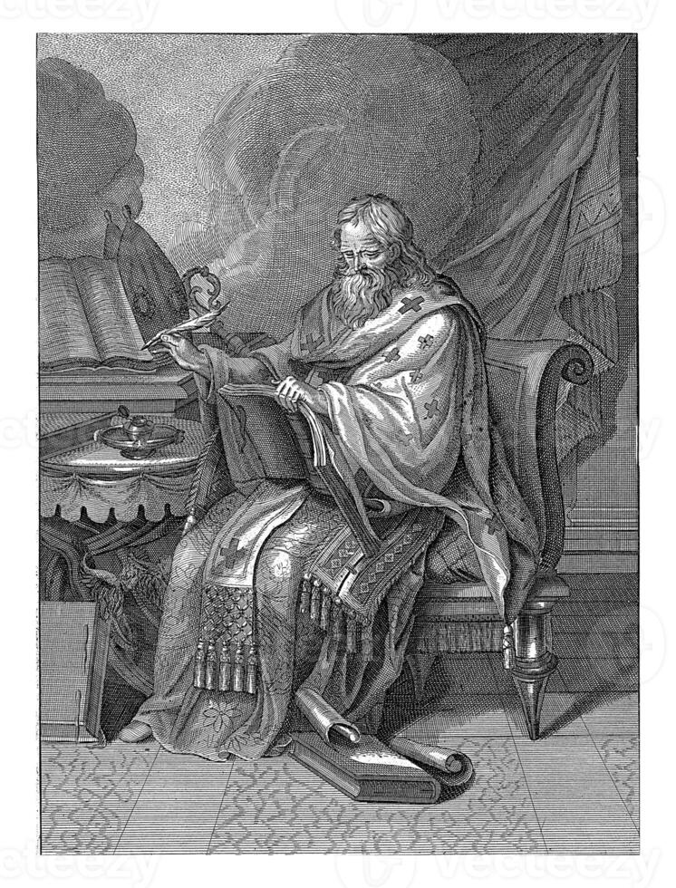 heilige ambrosius, anoniem, 1675 - 1711 foto