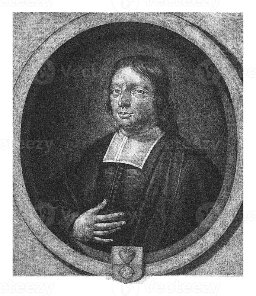 portret van de auteur en prediker dominicus Goltzius, pieter schenk i, 1670 - 1713 foto