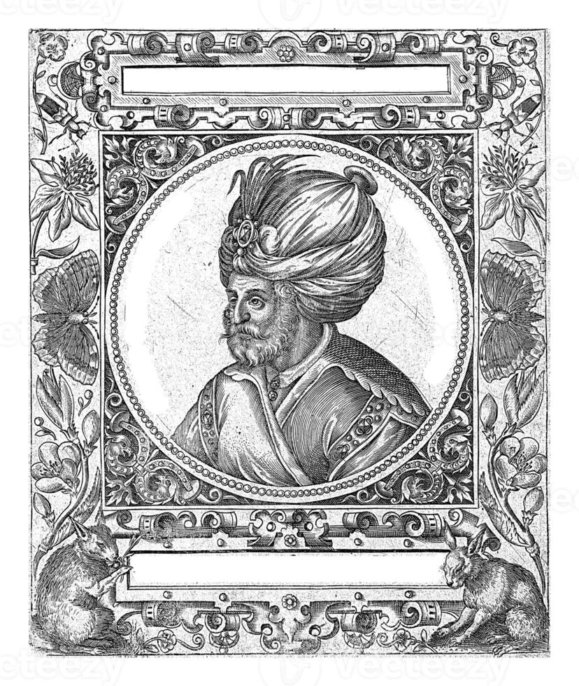 portret van de sultan ulama's begus, theodor de brij, na jean Jacques boissard, 1596 foto