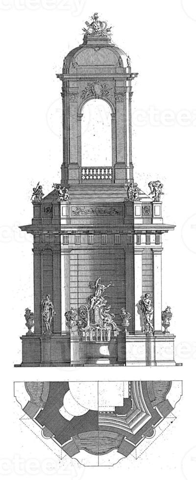 fontein met Neptunus, onbekend, na francois de cuvillies sr., 1745 foto