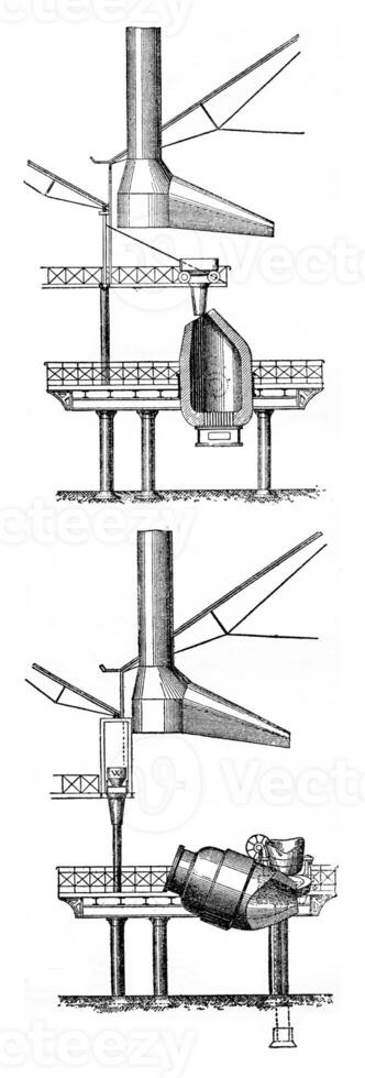 positie van de omzetter Bij de tijd van invoering van de limoen, wijnoogst gravure. foto