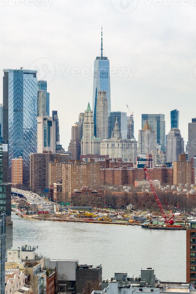 de skyline van de stad van new york foto