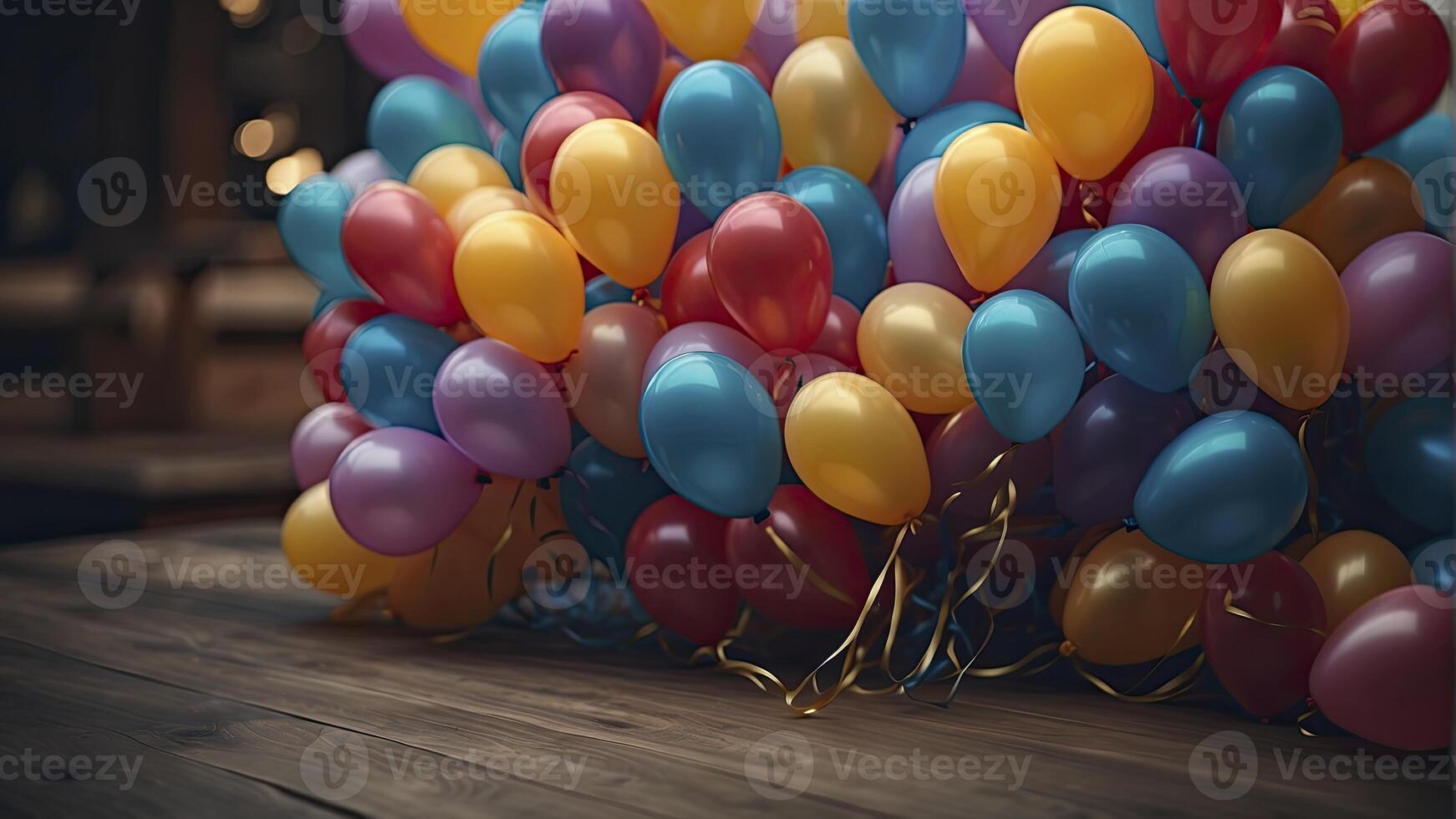 ai gegenereerd kleurrijk ballonnen in de lucht, kleurrijk ballonnen achtergrond, gekleurde ballon behang, gelukkig achtergrond foto