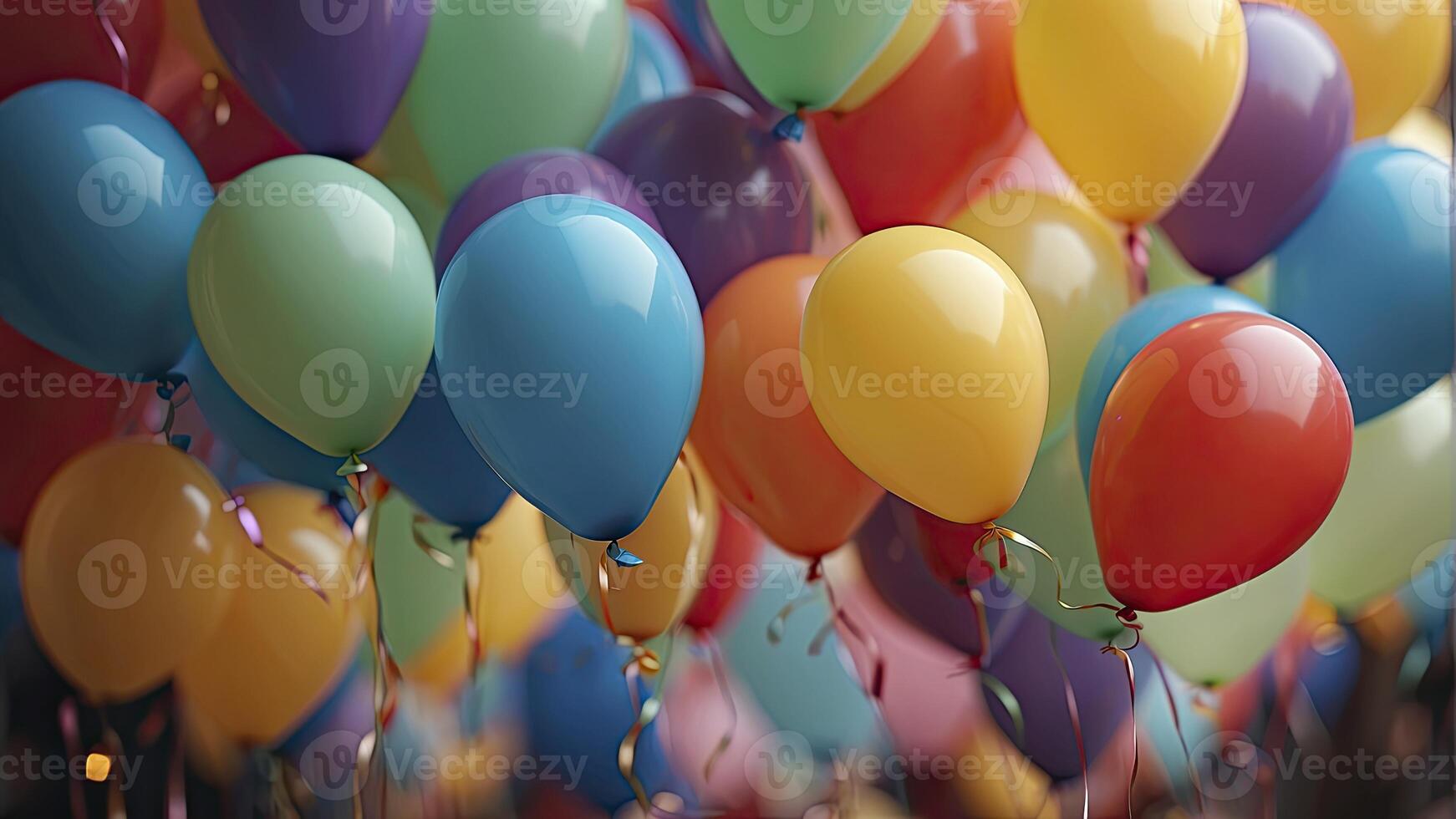 ai gegenereerd kleurrijk ballonnen in de lucht, kleurrijk ballonnen achtergrond, gekleurde ballon behang, gelukkig achtergrond foto