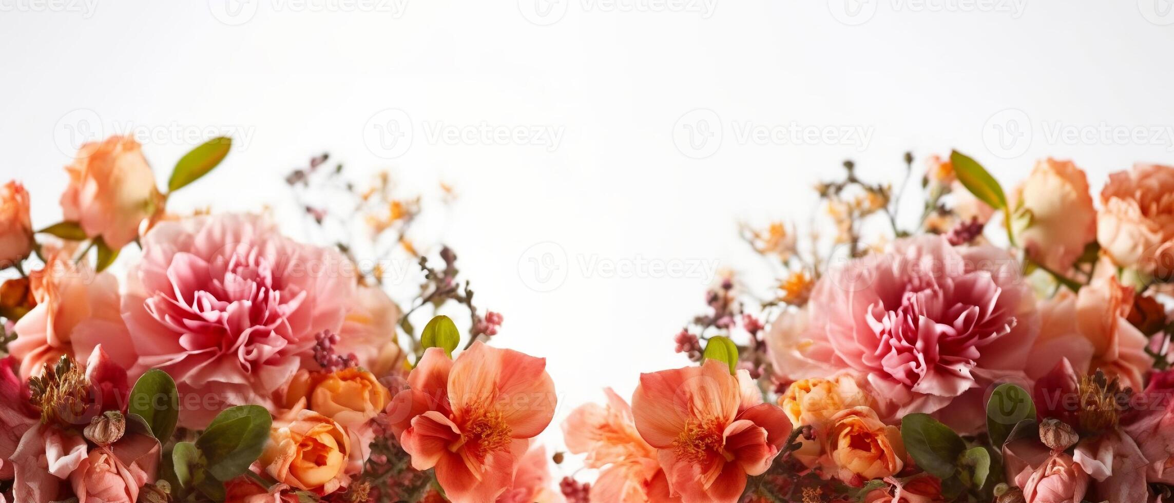 ai gegenereerd mooi bloemen Aan licht achtergrond. gemaakt met generatief ai foto