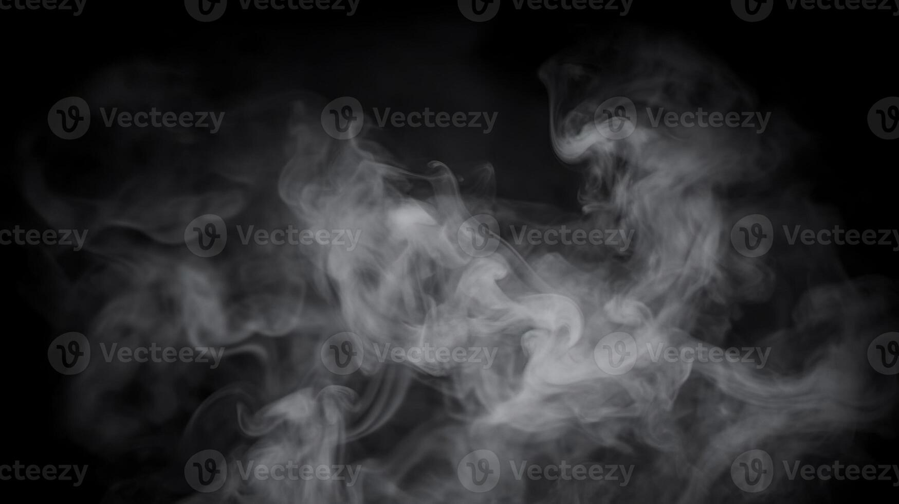 ai gegenereerd abstract rook en mist Aan zwart achtergrond. gemaakt met generatief ai foto